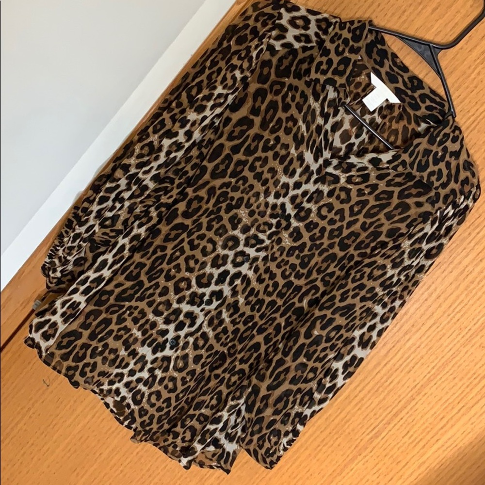 H&M leopard print blouse